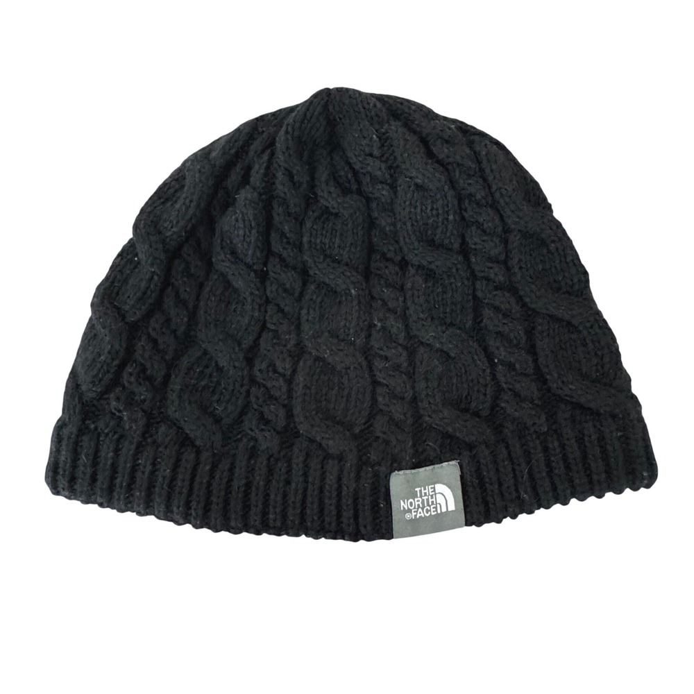 The North Face Wool Beanie Black Cable Knit